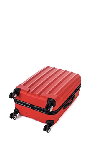 Rockland Santa Monica Hardside Spinner Wheel Luggage, RED, 19", 24", 28"