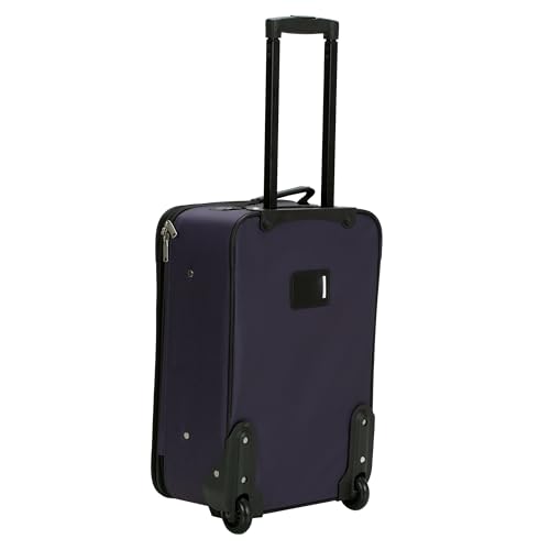 Rockland Fashion Softside 2 Piece Luggage Set, Expandable, (14" Tote/19" Upright), Purple