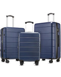 YOETEY Luggage Sets 3 Piece, Expandable Hardshell Suitcase with TSA Lock & Silent Spinner Wheels, Lightweight Hardside Travel Suitcase Set for International Trips (20/24/28 in, Blue)