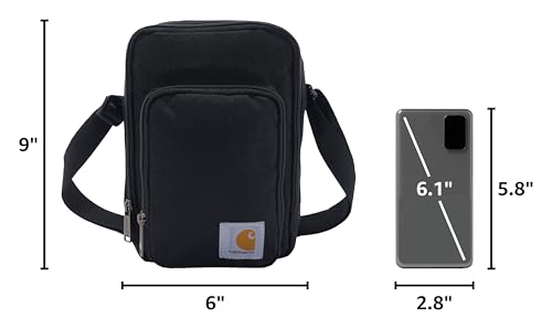 Carhartt Crossbody Zip Bag, Durable, Adjustable Crossbody Bag with Zipper Closure for Men and Women, Black