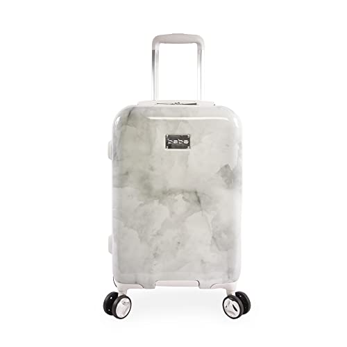 BEBE Lilah 2 Piece Set Suitcase With Spinner Wheels Luggage Set, Grey Marble