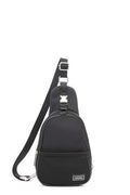 Calvin Klein Jessie Organizational Sling Backpack, Black/Silver, One Size