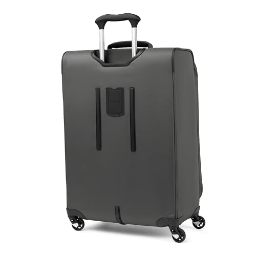Travelpro Maxlite 5 Softside Expandable Luggage with 4 Spinner Wheels, Lightweight Suitcase, Men and Women, Shadow Grey, Checked-Medium 25-Inch
