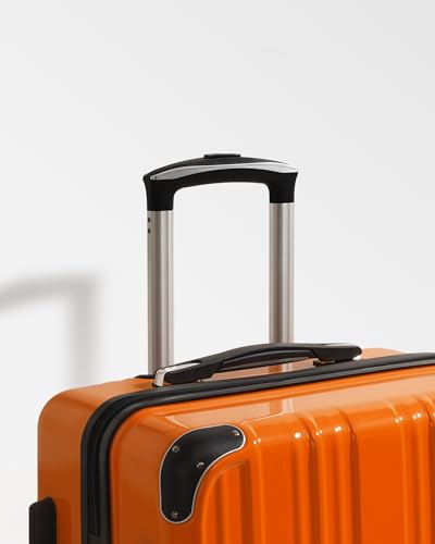 Coolife Carry On Luggage, Suitcase with Durable and Lightweight, carry on suitcase with PC+ABS Hardshell, Dual Spinner Wheels, TSA Lock, and YKK Zipper(orange new, S(20in)_carry on)