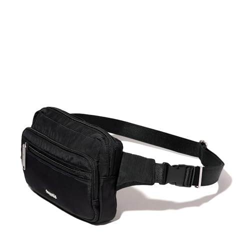 Baggallini Securtex Anti-theft Belt Bag 8.8"x5.5" Crossbody Fanny Pack for Women RFID Wallet Locking Zipper Travel Purse