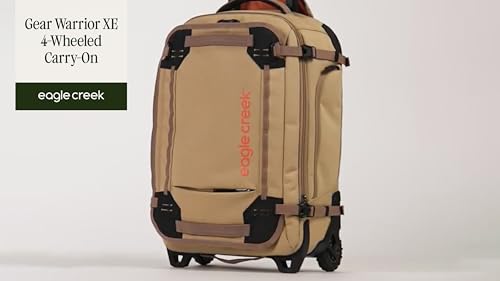 Eagle Creek Gear Warrior XE 2-Wheel Convertible Carry-On Luggage for Travel Essentials - Heavy Duty Wheels - Lockable Zippers - Interior Laptop Sleeve - Black - 21.75”