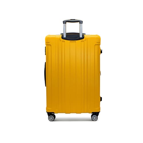 Gabbiano Bravo Expandable Hardside Suitcases with Spinner Wheels, Rolling Travel Bag Bundle, Lightweight ABS Hardshell, 3-Piece Hardside Luggage Set (Yellow, Medium 29")