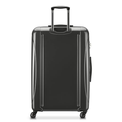 DELSEY PARIS Helium Aero Hardside Expandable Luggage with Spinner Wheels, Brushed Charcoal, Checked-Large 28 Inch