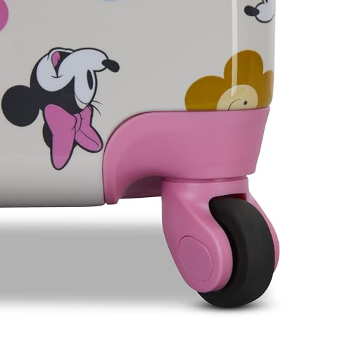 American Tourister Minnie Mouse Carry-On Luggage - Airline Approved, Durable Hardshell with Vibrant Minnie Mouse Design - Roll Confidentially with Spinner Wheels & Colorful Adjustable Handle