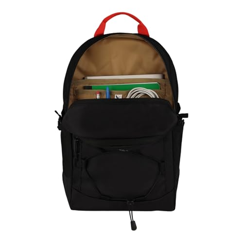 Eddie Bauer Varsity Backpack 22L | Everyday Carry | Work | Travel | Commuter | Padded Laptop Sleeve | Stretch Bottle Pockets | Bungee | Lightweight | Durable - Black