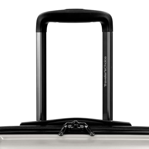 Traveler's Choice Art of Travel Hardside Expandable Luggage with Spinner Wheels, Silver
