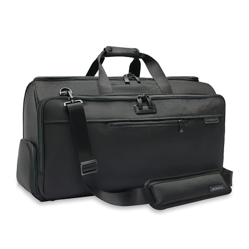 Briggs & Riley 22" Garment Duffle Bag for Travel - Carry On Suit & Dress Bag for Men & Women, Convertible Hanging Garment Weekender Bag with Hook, Separate Shoe Pocket - Baseline Collection, Black