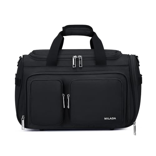 MILADA Underseat Carry On Luggage Bags for Travel Lightweight Foldable Carry On Bags for Airplanes Small Duffle Bag for Men Women TSA Approved Underseat Bag Travel Tote Bags, Black