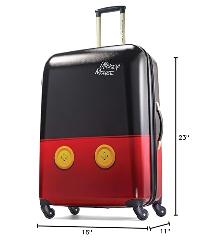 American Tourister Disney Hardside Luggage With Spinner Wheels, Mickey Mouse Pants, Checked-Large 28-Inch