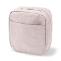 MUJI Rumpled Nylon Wide-Open Pouch - Square Cosmetic Bag For Travel In Dark Gray