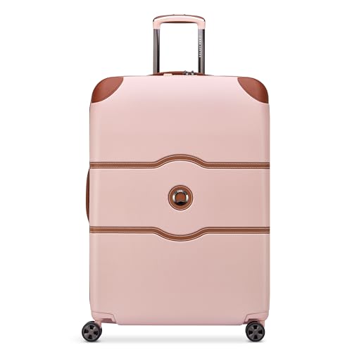 DELSEY PARIS Chatelet Air 2.0 - Hardside Checked Luggage 28 Inch Large - TSA Lock - 360° Spinner Wheels- Polycarbonate Travel Suitcase, Blush Pink