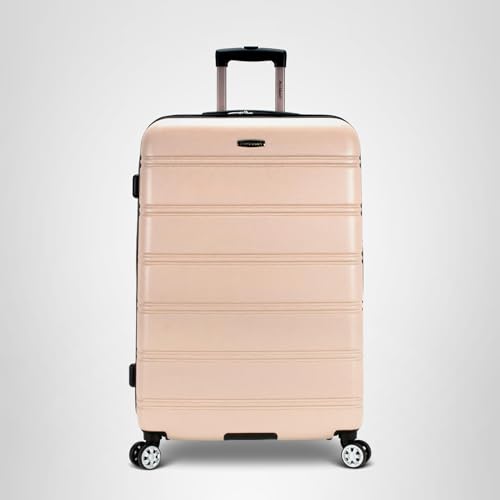 Rockland Melbourne Hardside 2 Piece Expandable Spinner Wheel Luggage Set, (20"/28"), Champagne