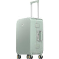 LEVEL8 Zipperless Carry On Luggage Airline Approved with Aluminum Frame, Cute Hardside Suitcase with Spinner Wheels, Metal Rolling Travel Case with Tsa Locks, 20 Inch, Light Green