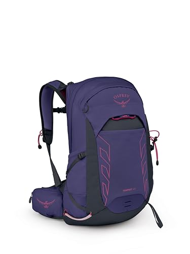 Osprey Tempest 22L Women's Lightweight Hiking Backpack - Small Daypack for Travel & Camping, Deep Fig/Hotspot Pink