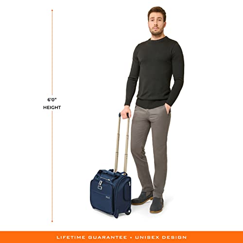 Briggs & Riley 2-Wheel Cabin Bag - Carry On Luggage for Travel, Suitcases with Wheels, Softside Rolling Bag for Men & Women, Interlocking Handle, Self-Repairing Zipper - Baseline Collection, Navy