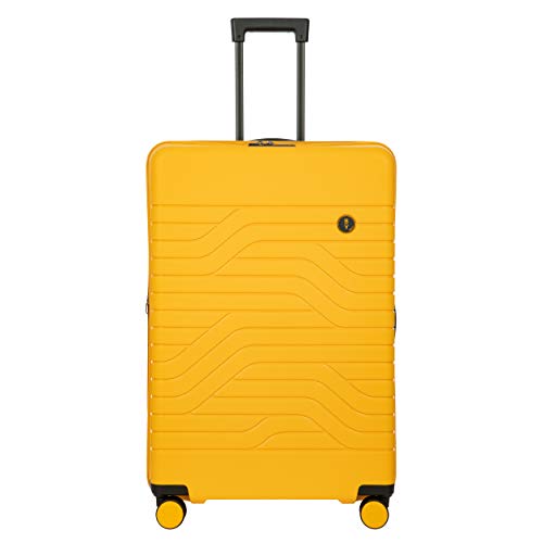 Bric's B|Y Ulisse Checked Luggage with Spinner Wheels – Expandable Lightweighted Hard Shell Suitcase, TSA Combination Lock - Removeable Wash Bag Included - 30 Inch, Mango