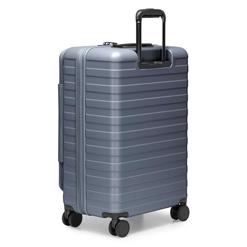 Traveler's Choice Novia Top Opening Expandable Polycarbonate Luggage with Spinner Wheels, Slate Blue, 25-Inch Medium
