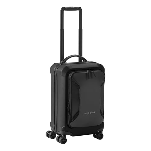 Eagle Creek Tarmac 4-Wheel Carry-On Luggage - Durable Rolling Suitcase for Versatile Packing - Telescoping Handle - Sleek Design - Secure Storage Compartments - Locking Zippers - Black