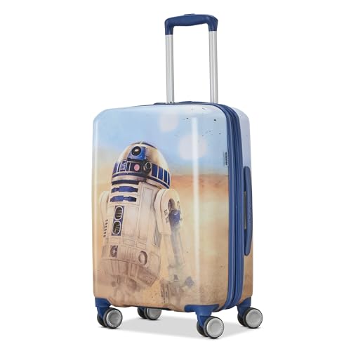 American Tourister R2D2 CARRY-ON SPINNER Luggage - Airline Approved, Durable Hardshell with RightHeight Adjustable Handle - Expands 1.5in - Roll Confidentially with Dual 360 Spinner Wheels