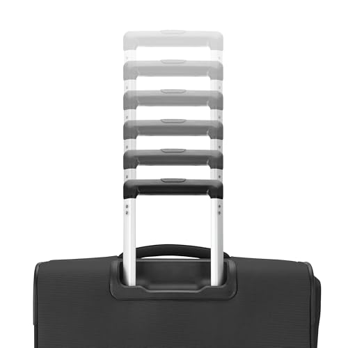 Samsonite Soft-Sided 29-Inch Lightweight Large Checked Expandable Element Suitcase: Durable, 360° Spinner Wheels, Adjustable Telescopic Handle, 2 Front & 1 Side Pocket- Black