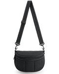 BAGSMART Crossbody Bags for Women Travel Purse, Puffer Bum Bag Handbag Wallets, Crossbody Fanny Packs for Travel & Work, Black