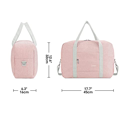 For Spirit Airlines Personal Item Bag 18x14x8 Foldable Travel Duffel Bag Tote Carry on Luggage Duffle Overnight for Women (3112 Thick Series Pink)