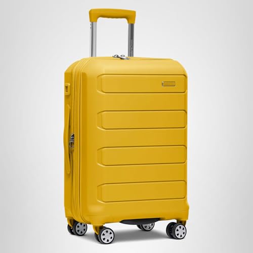 Traveler's Choice Pagosa Hardshell Expandable Luggage with Spinner Wheels, Yellow, 30-Inch Large