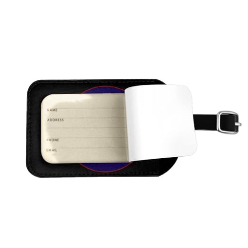 Seal of Lucas County Ohio Luggage Tags for Suitcases PU Leahter Luggage Tag with Privacy Cover ID Tags Men Women Cute Travel Bag Luggage Accessories