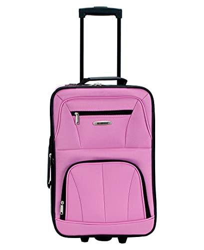 Rockland Fashion Softside Upright Luggage Set, Expandable, Pink, 4-Piece (14/19/24/28)