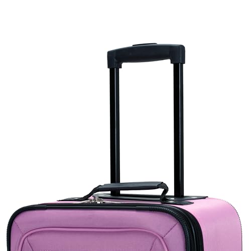 Rockland Fashion Softside Upright Luggage Set, Expandable, Pink, 4-Piece (14/19/24/28)