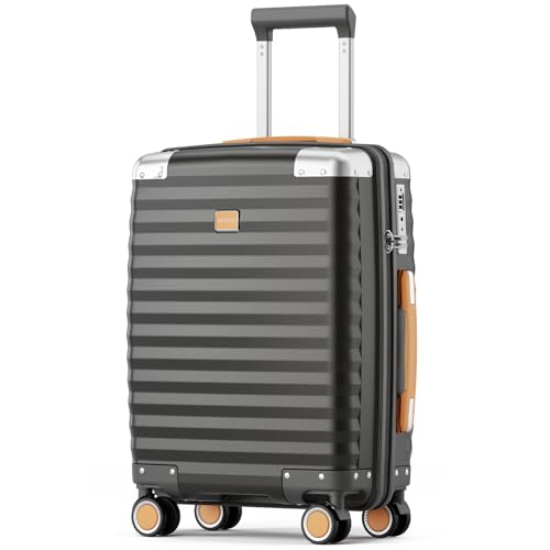Joyway 20 Inch Carry On Luggage Airline Approved, PP Hardside Carry On Suitcase with Spinner Wheels and TSA Lock, Lightweight Luggage with Anti-Collision Corner (Grey, 20 Inch)