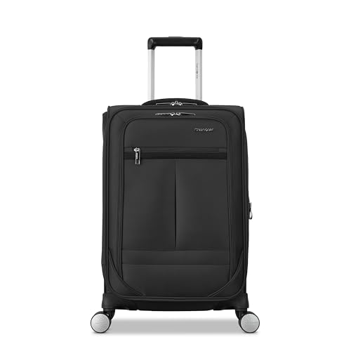 Samsonite Carry-On Soft-Sided Expandable 21-Inch Element Suitcase: Airline Approved for Most Major Airlines, Durable, 360° Spinner Wheels, Adjustable Handle, 2 Front & Side Pocket- Black