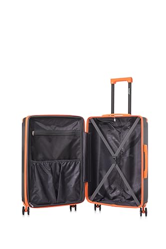 Rockland Napa Valley 2 Piece Luggage Set, 20" Carry-on with Spinner Wheels and a 14" Polyester Tote Bag, (20"/14" Tote), Charcoal