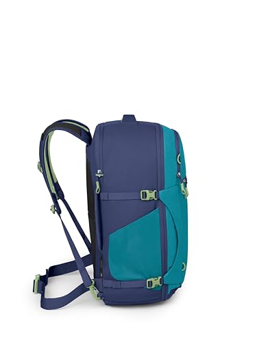 Osprey Daylite 44L Carry-On Travel Pack - Lightweight, Durable Backpack with Streamlined Design - Versatile, Spacious Bag for Weekend Trips or Business, Blue Spikemoss/Alkaline