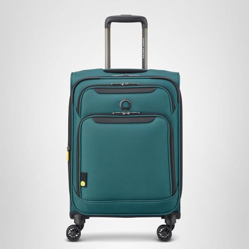 DELSEY PARIS Sky Max Softside Expandable Luggage with Spinner Wheels, Teal Blue, Carry-on 21 Inch