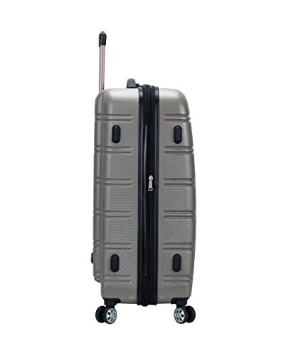 Rockland Melbourne Hardside 3 Piece Expandable Spinner Wheel Luggage Set, (20"/24"/28"), Silver