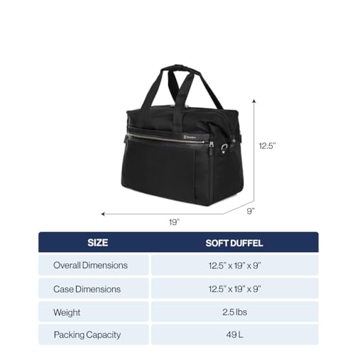 Travelpro Platinum Elite Carry on Soft Travel Duffel Bag, Weekender, Gym Bag, Men and Women, 19 Inch, 49L, Vintage Grey