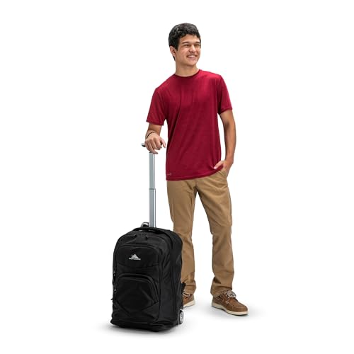 High Sierra Freewheel Pro Wheeled Backpack, Rolling Laptop Bag for Travel, Fits most 15” Laptops, 40L, Black