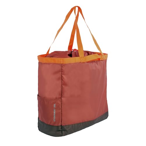 Eddie Bauer Stowaway Packable Tote Bag | Reusable | Travel | Lightweight | Compact | Foldable | Large Capacity | Ripstop Nylon | 25L - Maroon