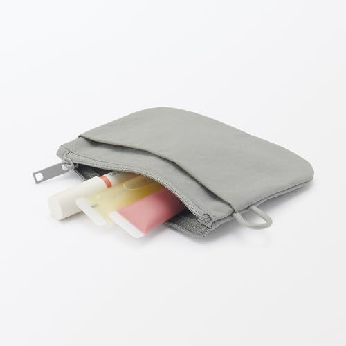 MUJI Wrinkled Nylon Small Flat Pouch Gray For Travel