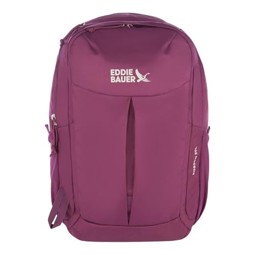 Eddie Bauer Robson Backpack 30L | Everyday Carry | Work | Travel | Commuter | Padded Laptop Sleeve | Stretch Bottle Pockets | Lightweight | Durable - Dark Purple