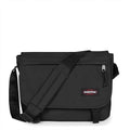 EASTPAK Delegate + – 20L Weatherproof Shoulder Bag with 17" Laptop Sleeve, Trolley Strap, Reflective Details, Adjustable Padded Strap, Black