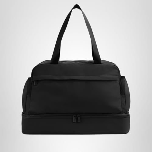 Away Featherlight Weekender Bag, 44L Carry On Travel Duffel with Laptop Sleeve and Shoe Compartment, Jet Black
