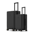 LEVEL8 Elegance PC Matte Hardshell Luggage Set, 20" Carry-On and 24" Checked Medium Luggage - Black