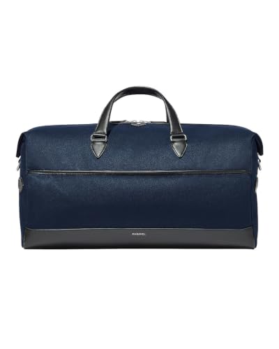 Paravel Rove Duffle Bag - Midnight Blue, Recycled Polyester, Medium - EcoCraft Twill, Vegan Leather